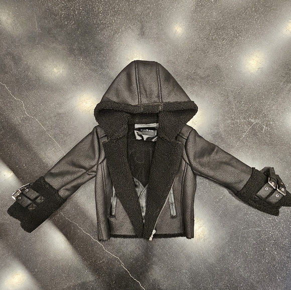 Never worn John Richmond kids faux leather jacket size 4 - Picture 1 of 7